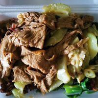 The food is simply healthy and delicious and only $3 for brown rice and 3 dishes😄eating heartily :) at Yum Yum Yummy Vegetarian - Bukit Merah Central in Central Singapore