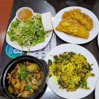 bánh xèo, Braised Eggplant, Turmeric noodles 🍜 at Huyen Trang in Da Nang