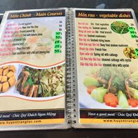 Menu at Huyen Trang in Da Nang