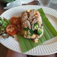 Fried rice with tofu and vega at Connect Cafe in Chiang Rai