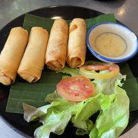 Fried spring rolls, 69 baht  at Connect Cafe in Chiang Rai