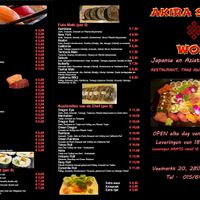 menu (back) at Akira Sushi in Mechelen