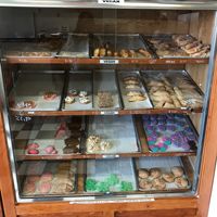 Case of vegan sweets at  Panaderia Cafe Oaxaca in Clovis