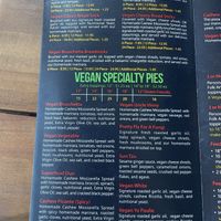 Vegan menu  at Fine Folk Pizza in Fort Myers