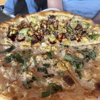 1/2 Vegan special and 1/2 vegan white  at Fine Folk Pizza in Fort Myers