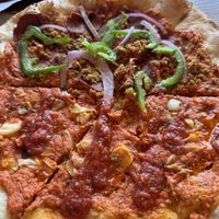 1/2 Cashew picante and 1/2 vegan supreme  at Fine Folk Pizza in Fort Myers
