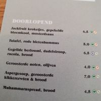 menu at Alfalfa in Leuven