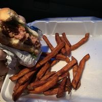 Beyond Burger with Sweet Potato Fries at The Tipsy Turtle in Jenkins Township