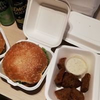 Vegan burgers and seitan nuggets at Die Grüne Karotte in Graz