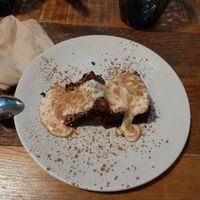 Bizcocho de chocolate con yogur de soja at Enkuentro Cocina Natural in Castellon De La Plana