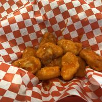 “Chicken” nuggets with buffalo sauce at The Curry Pizza Company - Shaw Ave in Fresno
