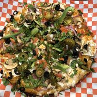 The Curry Vegan Veggie Pizza- yum! at The Curry Pizza Company - Shaw Ave in Fresno