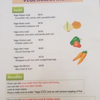 Vegetarian Menu - Sushi at Wakagiri in Nozawaonsen