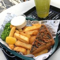 Vegan fish and chips at By Chloe - Tower Bridge in London