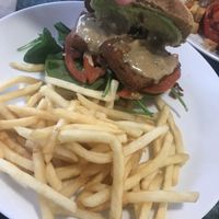 Vegan satay tofu burger oh my god! This tasted absolutely delicious. Full of flavour and totally worth the price too.  at Badde Manors in Glebe