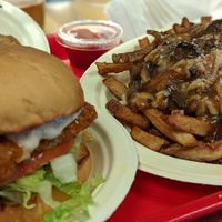 Buffalo killer fried chick'un ($12) and cremini poutini ($12) at Stir It Up in Charlottetown