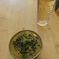 Zucchini and sweet potato soup at O Macrobiotico in Porto