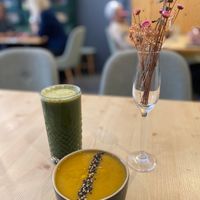 Best juice ever! (Has spiralina) and delicious soup at O Macrobiotico in Porto