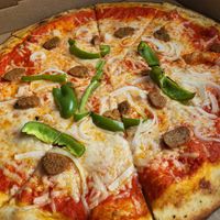 Vegan-za pizza! Love the new vegan option! at Bohemian Pizza & Tacos in Litchfield