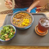 Lunch set CVE850. These sets are good value compared to individual items on the menu. The dish of the day was cachupa. at Tambake in Praia