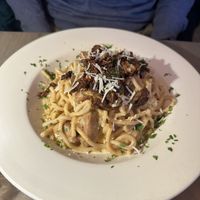 Creamy vegan sausage spaghetti   at Village Pantry in Hamilton