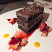Vegan chocolate cake at Village Pantry in Hamilton