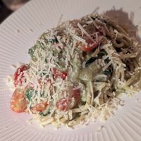 Pesto pasta at Village Pantry in Hamilton