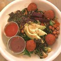 The Buddha Bowl 5/5 w/ added Falafel 2.5/5. Delicious but Falafel was weird. at Village Pantry in Hamilton