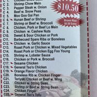 Combo options  at New Asia Restaurant in West Hartford