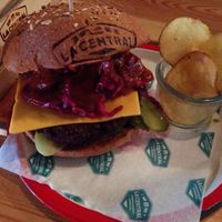 The BBQ Vegan burger with whole wheat bun. The best! at La Central in Barcelona