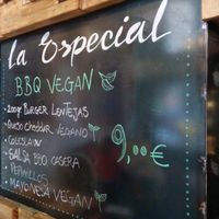 The special vegan burger ingredients. at La Central in Barcelona