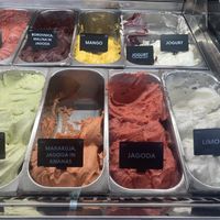 vegan sorbet flavors   at Sladoledarna in Koper