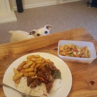 Beancurd in black bean sauce, boiled rice, saly n chilli chips and side ordee of salt n chilli beancurd 🌿❤ at Magic Wok in Windermere