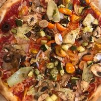 Vegan pizza!! It was delicious!!! at Blaze Pizza in Austin