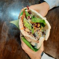 Salad in pita bread at Night Market - Vegan Wrap Stall in Pai