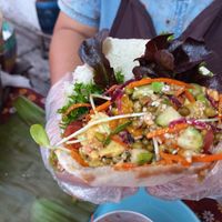 Pita salad at Night Market - Vegan Wrap Stall in Pai