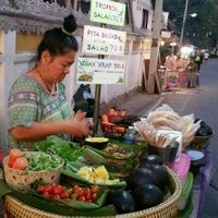 owner at Night Market - Vegan Wrap Stall in Pai