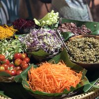 Fresh salad for the wrap at Night Market - Vegan Wrap Stall in Pai