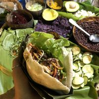 Finished pita bread at Night Market - Vegan Wrap Stall in Pai