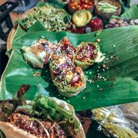 Vegan wrap and pita bread salad at Night Market - Vegan Wrap Stall in Pai