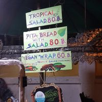 The price list as of August 2020 at Night Market - Vegan Wrap Stall in Pai