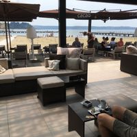 Cacao is situated right on the beach :) at Kavarna Cacao in Portoroz