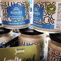 Rubies Vegan Mayo jars at Christopher James Delicatessen in Leicester