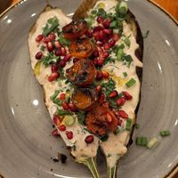 Roasted aubergine at Shouk in Drumcondra