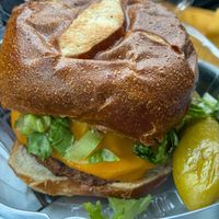 BBQ burger, was good, but needed more sauce  at Eat a Pita in Louisville