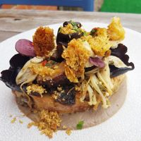 Vegan mushrooms on toast with cashew cheese and pumpkin croutons at Tonic & Grace in Malvern