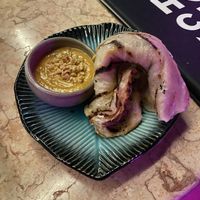 Roti and satay sauce   at Hochi Mama in Melbourne