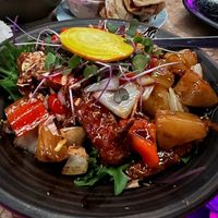 Sweet & sour vegan duck  at Hochi Mama in Melbourne