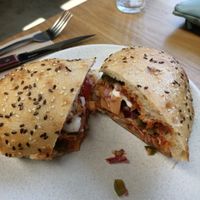 Pulled jackfruit focaccia at Little Things Coffee in Blackburn