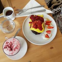 charcol pancakes. definitely made me get food envy  at Way2live Cafe & Pantry in Hammondville